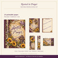 Rooted in Prayer Printable Journal Kit | Purple Sunflowers | Digital Download