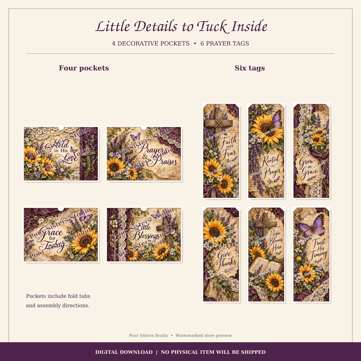 Rooted in Prayer Printable Journal Kit | Purple Sunflowers | Digital Download