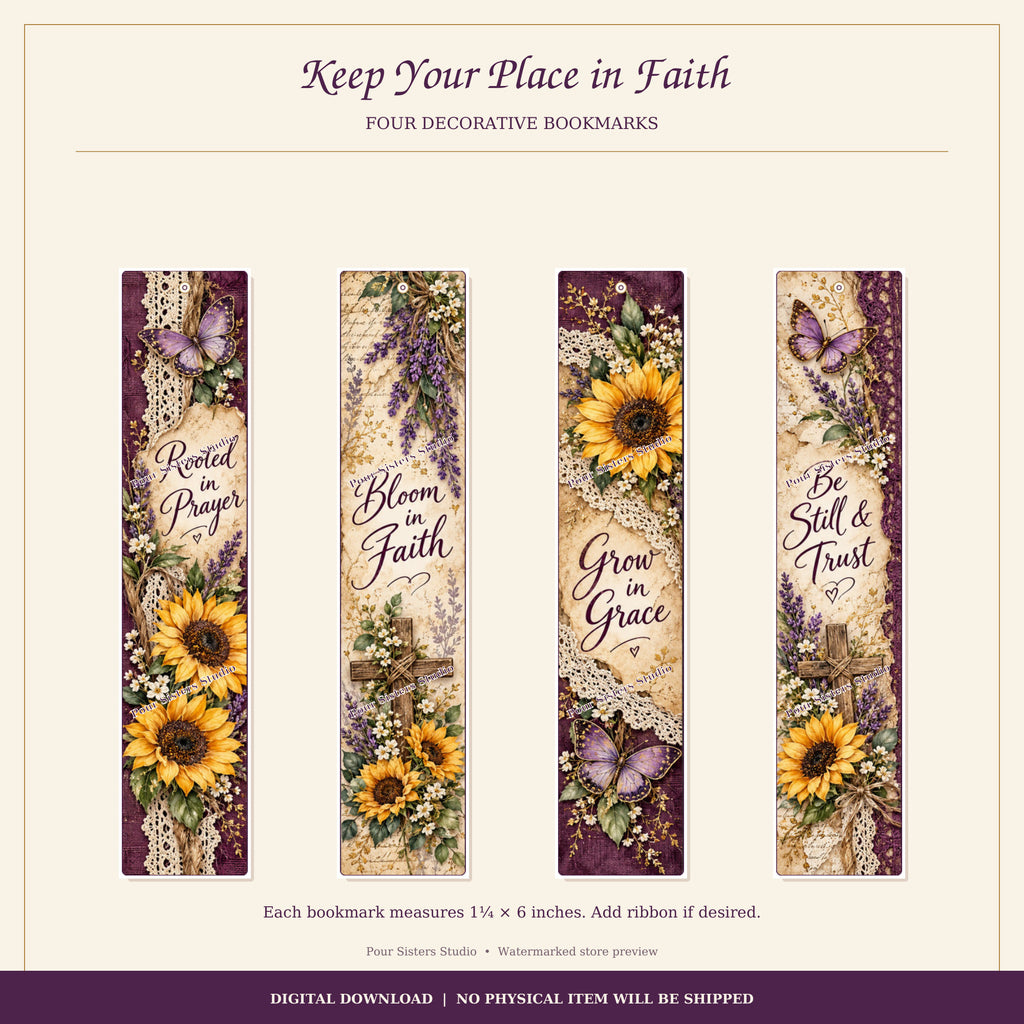 Rooted in Prayer Printable Journal Kit | Purple Sunflowers | Digital Download