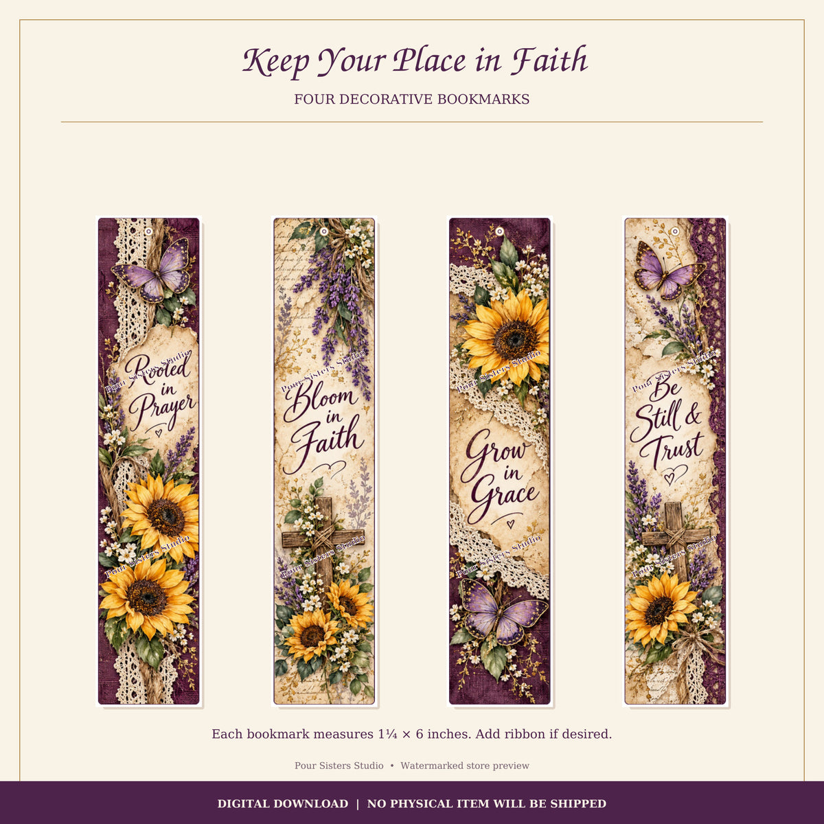 Rooted in Prayer Printable Journal Kit | Purple Sunflowers | Digital Download