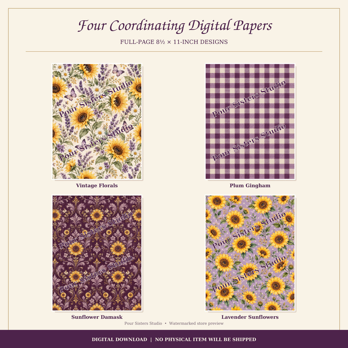 Rooted in Prayer Printable Journal Kit | Purple Sunflowers | Digital Download