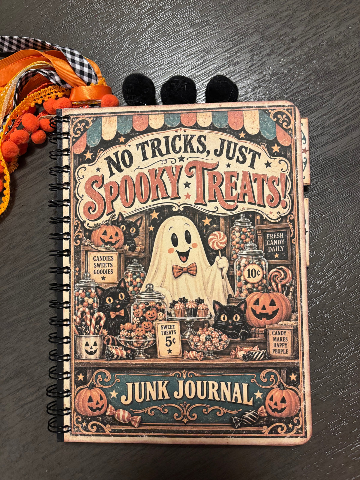 No Tricks, Just Spooky Treats Handmade Halloween Junk Journal