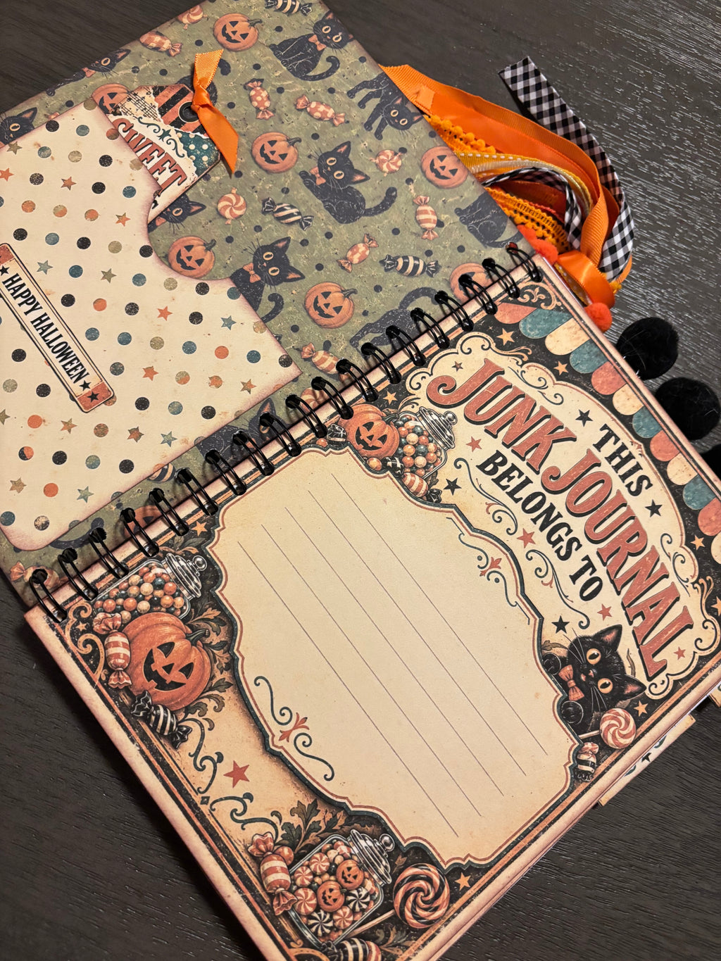 No Tricks, Just Spooky Treats Handmade Halloween Junk Journal